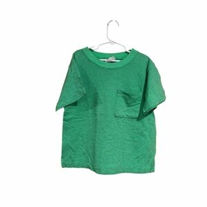 Vintage Green Striped Pocket T Shirt Kids 8 Retro Casual Cotton USA